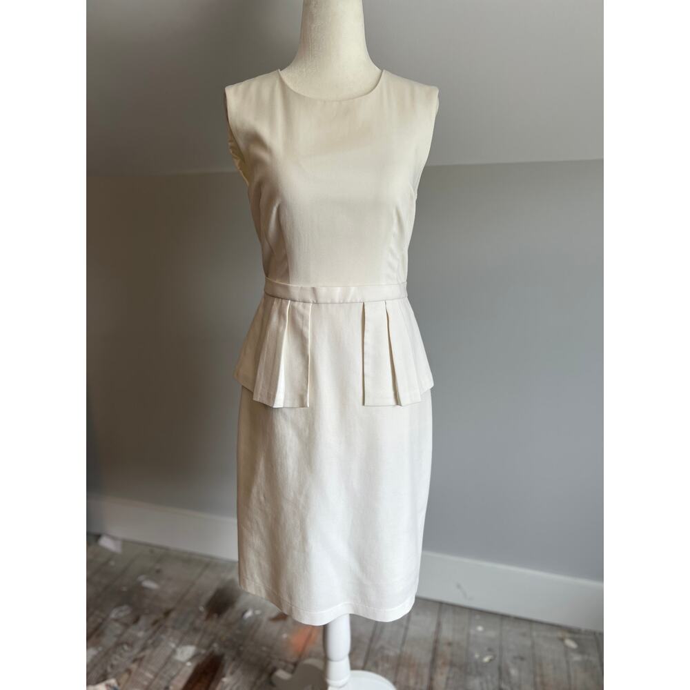 BCBG Cocktail dress peplum bodycon summer wedding cream 4 - Picture 5 of 8